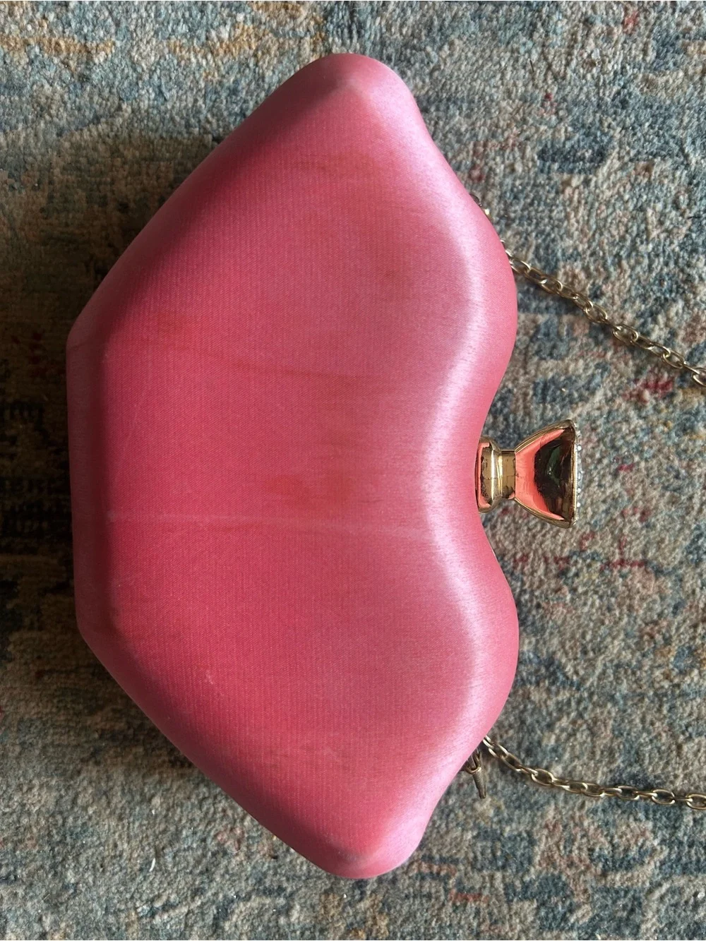 Pink Crystal Lip-Shaped Evening Clutch
